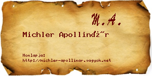Michler Apollinár névjegykártya